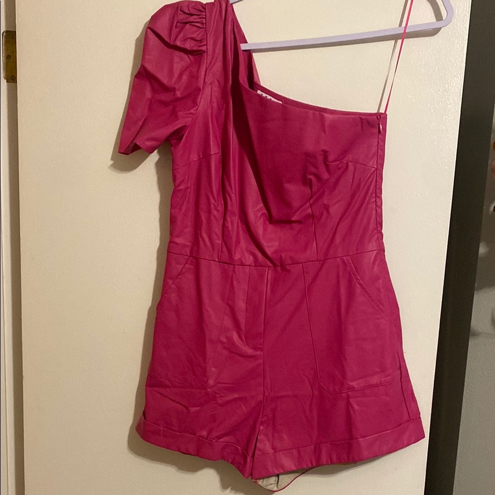 Pink Leather Romper